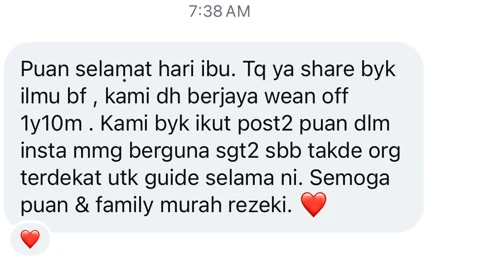 Mesej penghargaan daripada ibu