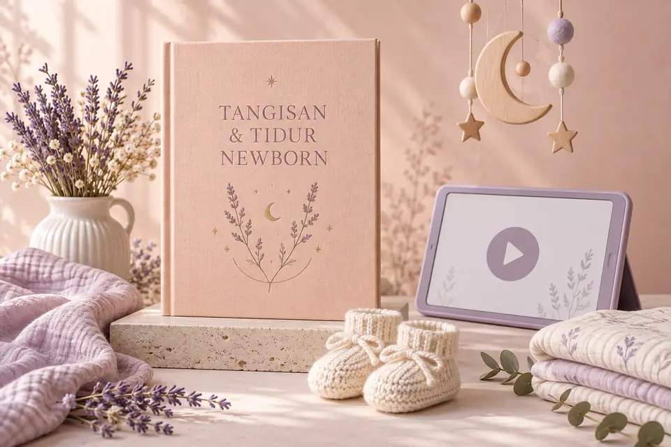 Kelas Asas Tangisan & Tidur Bayi Newborn (Recording) — Visual ilustrasi AI Milkijoy